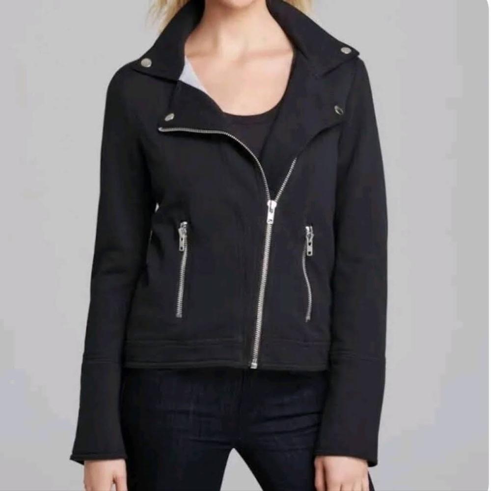 Chaser Black Fleece Moto Jacket (size: small)